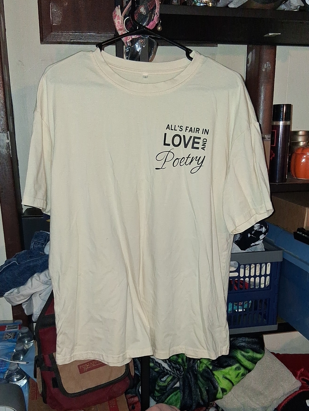 & Other Stories Cream Graphic Tee - "All's Fair in Love and Poetry"